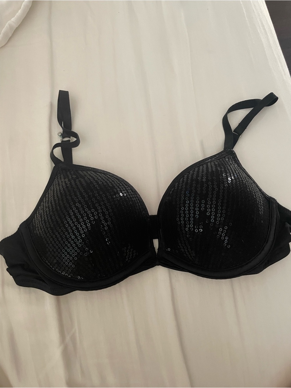 Pink by Victoria secret. Black Sequin Push-Up Bra - Women Intimates